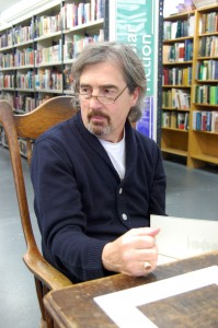 Sebastian Barry signs in Kennys Bookshop - April 2014