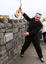 Unveiling of 'Galway Bay', including three translations. Pictured Maureen Kenny, Anna Golden and Tom Kenny