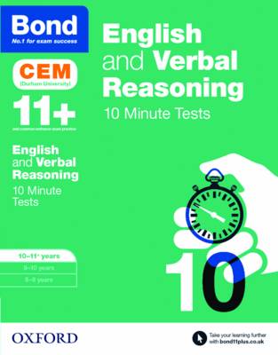Michellejoy Hughes - Bond 11+: English & Verbal Reasoning: CEM 10 Minute Tests: 10-11 Years - 9780192746832 - V9780192746832