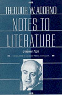Theodor W. Adorno - Notes to Literature - 9780231069137 - V9780231069137