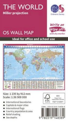 Ordnance Survey - The World Miller Projection (OS Wall Map) - 9780319148389 - V9780319148389