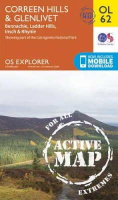 Ordnance Survey - Correen Hills & Glenlivet, Bennachie & Ladder Hills, Insch & Rhynie (OS Explorer Map Active) - 9780319469804 - V9780319469804