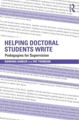 Barbara Kamler - Helping Doctoral Students Write: Pedagogies for supervision - 9780415823494 - V9780415823494
