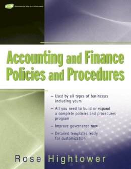Rose Hightower - Accounting and Finance Policies and Procedures - 9780470259627 - V9780470259627