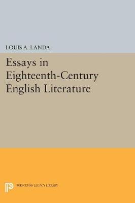 Louis A. Landa - Essays in Eighteenth-Century English Literature - 9780691615660 - V9780691615660