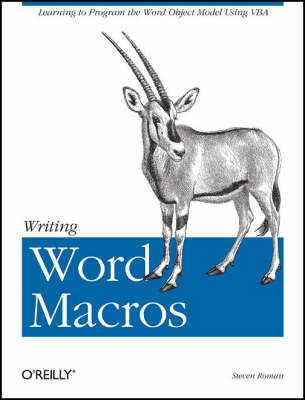 Steven Roman - Writing Word Macros - 9781565927254 - V9781565927254