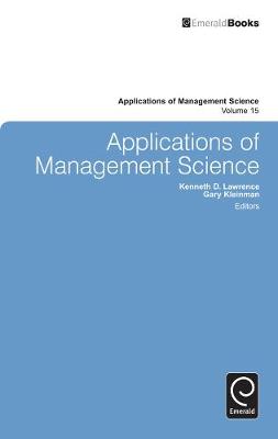 Kenneth Lawrence - Applications of Management Science - 9781780521008 - V9781780521008