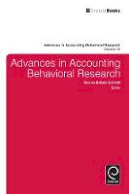 Donna Bobek-Schmitt - Advances in Accounting Behavioral Research - 9781780527581 - V9781780527581