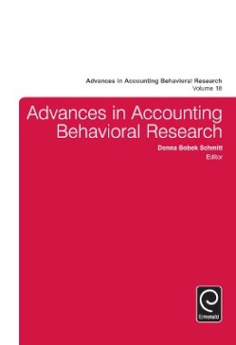 Donna Bobek-Schmitt - Advances in Accounting Behavioral Research - 9781784416362 - V9781784416362