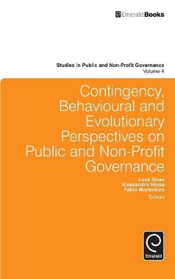 Fabio Monteduro - Contingency, Behavioural and Evolutionary Perspectives on Public and Non-Profit Governance - 9781785604294 - V9781785604294