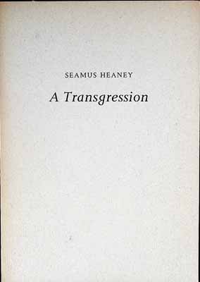 Heaney, Seamus - A Transgression -  - KCK0001323