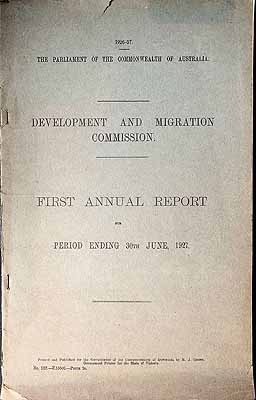  - First annual report of the Development and Migration Commission for Period ending 30th June 1927 -  - KCK0001963