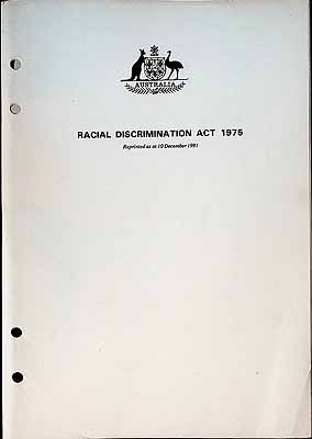  - Racial Discrimination Act 1975 Reprinted as at  10 December 1981 -  - KCK0002054