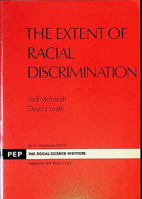 Mcintosh Neil And Smith David - The Extent of Racial Discrimination -  - KCK0002530