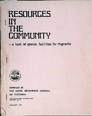  - Resources in the Community A look at special facilities for Migrants -  - KCK0002595