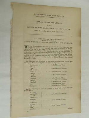  - Ecclesiastical Commission Ireland Report of the Ecclesiastical Commissioners for Ireland to the Lord   Lieutenant for the   year ending1st day  of august 1856 -  - KDK0004741