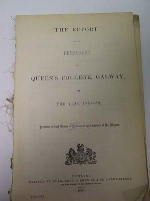  - The Report of the President of Queens College Galway for thr Year 1858/59 -  - KDK0005276