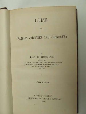 Leo H. Grindon - Life : Its Nature, Varieties, and Phenomena -  - KEX0207991