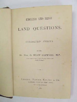 G. Shaw-Lefevre Eversley - English and Irish land questions: collected essays -  - KEX0243544