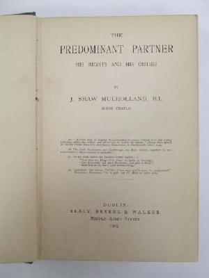J. Shaw Mulholland - The predominant partner: His rights and his duties -  - KEX0243617