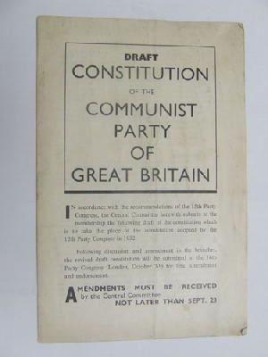  - Draft Constitution of the Communist Party of Great Britain -  - KEX0270616