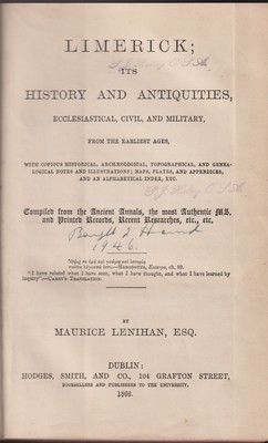 Maurice Lenihan - Limerick; Its History and Antiquities, Ecclesiastical, Civil, and Military, from the Earliest Ages, with copious Historical, Archaeological, Topographical, and Genealogical Notes and Illustrations; Maps, Plates and Appendices -  - KEX0283322