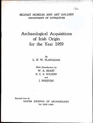 L N W Flanagan - Archaeological Acquisitions Of Irish Origin For The Year 1959 -  - KEX0304845