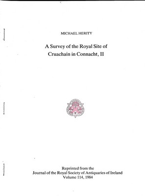 Ii A Survey Of The Royal Site Of Cruachain In Connacht - Michael Herity -  - KEX0305163