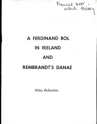 Hilary Richardson - A Ferdinand Bol in Ireland and Rembrandts Danae -  - KEX0305238