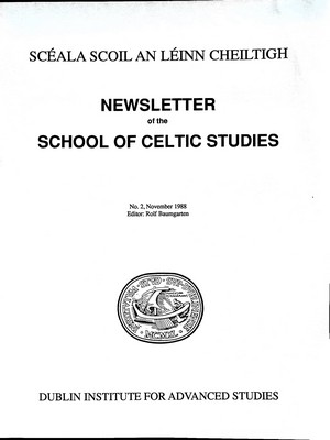Rolf Baumgarten - Newsletter of the School of celtic Studies No.2 -  - KEX0305250
