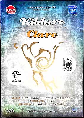  - Kildare V Clare Newbridge 3rd April 2016. official programme -  - KEX0308663