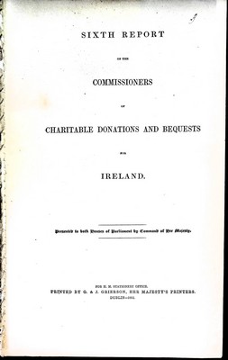 William Peter Mathews And Daniel Mcdermot - Sixth Report of the Commissionersof charitable Donations and bequests for Ireland -  - KEX0309058