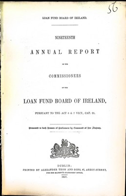  - Nineteenth Annual Report of the Commissioners of the Loan Fund of Ireland for 1856 -  - KEX0309087