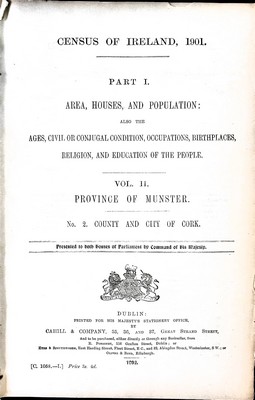  - Census of Ireland 1901 County and city of Cork in the Province of Munster -  - KEX0309101