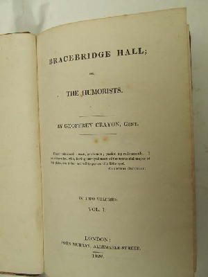 Geoffrey Crayton - Bracebridge Hall; Or, The Humorists, in 2 Volumes -  - KHS0001488