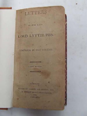 Anon - Letters of the Late Lord Lyttelton. Complete in One Volume -  - KHS0008935