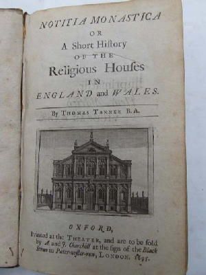Thomas Tanner - Notitia Monastica: Or A Short History of The Religious Houses In England And Wales -  - KHS0008942