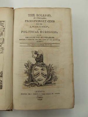 [Anon] - The Rolliad, in Two Parts; Probationary Odes for the Laureatship; and Political Ecloques: With Criticisms and Illustrations.Revised, Corrected and Enlarged by the Original Authors -  - KHS0023941