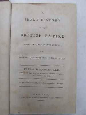 Francis Plowden - A Short History of the British Empire during the last Twenty Months; Viz From May 1792 to the Close of the Year 1793 -  - KHS0025328