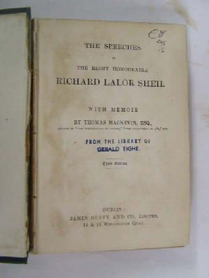 Thomas Macnevin - The Speeches of The Right Honourable Richard Lalor Sheil, with Memoir (Third Edition) -  - KHS0075613