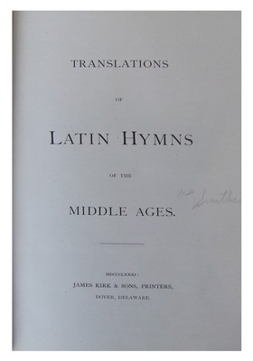  - Translations of Latin Hymns of The Middle Ages -  - KHS0079360