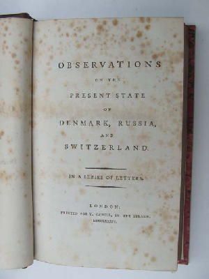 Anon. - Observations on the Present State of Denmark, Russia, and Switzerland:  In a Series of Letters -  - KHS0081978