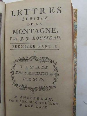 J. J. Rousseau - Lettres Écrites De La Montagne: Premier Partie -  - KHS0081979