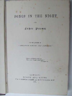 Anon. - Songs in the Night and Other Poems -  - KHS1004467