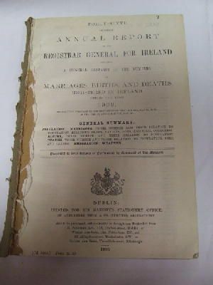  - Register of Marriages, Births, and Deaths in Ireland:  Report, 1909 -  - KHS1018823