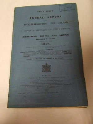  - Register of Marriages, Births, and Deaths in Ireland:  Report, 1919 -  - KHS1018830