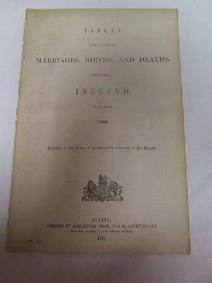 - Marriages, Births and Deaths (Ireland):  Tables, 1866 -  - KHS1018841