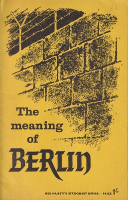 Anon. - THE MEANING OF BERLIN -  - KMK0017462