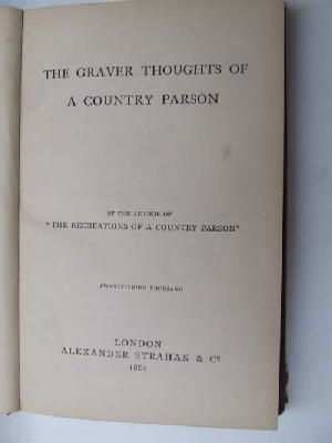 Anon. - The Graver Thoughts of a Country Parson -  - KNW0013514
