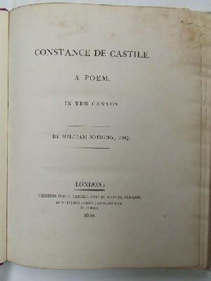 Esq. William Sotherby - Constance de Castile. A Poem, in Ten Cantos -  - KNW0013858